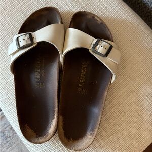 Birkenstock White Birko-Flor Madrid Women’s Sz 39